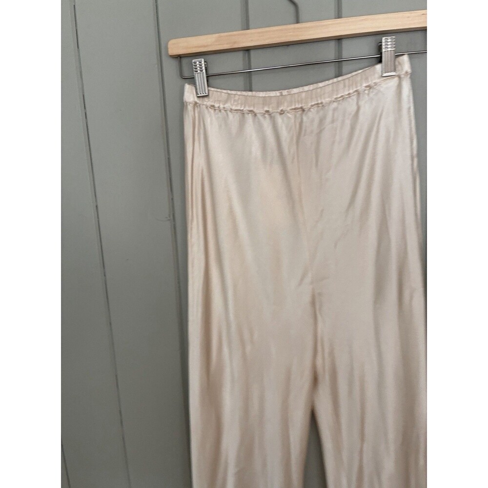 NWT DISSH Simone Satin Bias Pant 10 Pearl Cream White Pull-On Shiny NEW - Picture 3 of 8